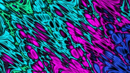 Fractal complex cyan pink patterns - Mandelbrot set detail, digital artwork for creative graphic