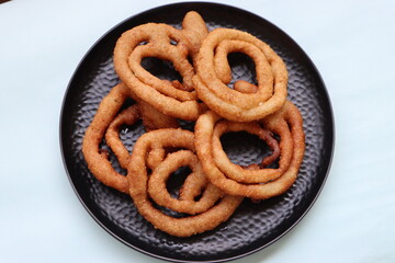 Sel roti, ring shaped sweet bread, popular food in nepal, sikkim