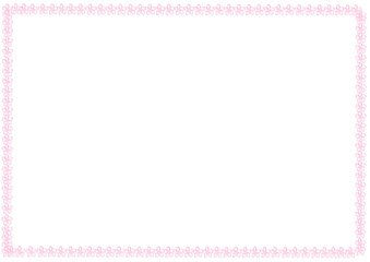 Frame of Pink line watercolor hand painted illustrations with blank space background