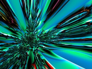 Fractal complex green patterns - Mandelbrot set detail, digital artwork for creative graphic