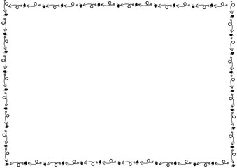 Frame of Line line watercolor hand painted illustrations with blank space background