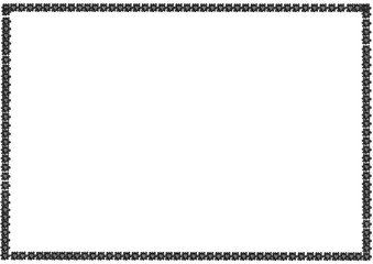 Frame of Black line watercolor hand painted illustrations with blank space background