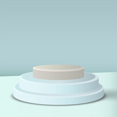 Realistic cylinder pedestal podium. Minimal scene for product showcase, advertising display. geometric platform. Abstract room.