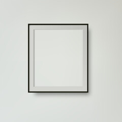 Wall black photo frame vector. Modern blank art painting.