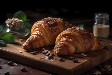 croissant on a table