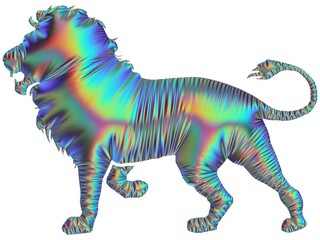 Löwe im Profil als Symbol schillernd