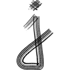 small letter j in primitive style