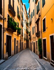 Obraz premium The charming old town of Naples city in Italy 