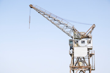 Naklejka premium Forsaken crane on port, Bordeaux, France