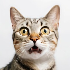 a surprised cat portrait