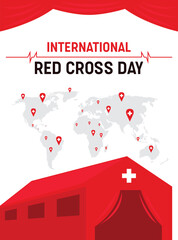 World red cross day social media story feed mockup template vector illustration