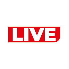 Red live button icon on a Transparent Background