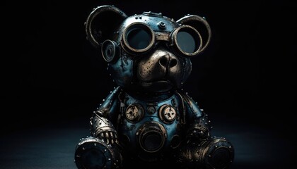 Robot animals, cat, deer, plush bear, bird, Generative Ai