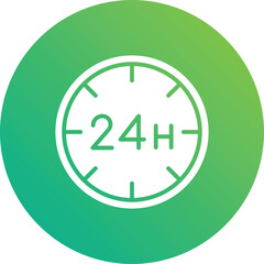 24 hours Vector Icon Design Illustration