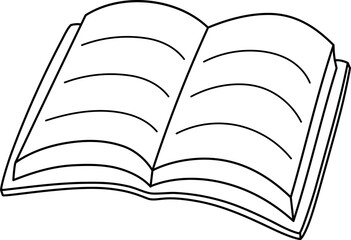 Back To School Open Book Doodle Hand drawn Illustration