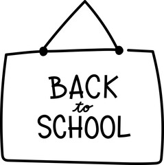 Back To School Welcome Board Doodle Hand drawn Illustration