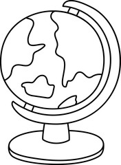 School History Globe World Sphere Earth Model Doodle Hand drawn Illustration