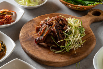 Charcoal Grilled Spareribs Korean food dish meal Grilled Pork Belly Marinated Grilled Pig Skin Kimchi Stew stew, bean paste stew