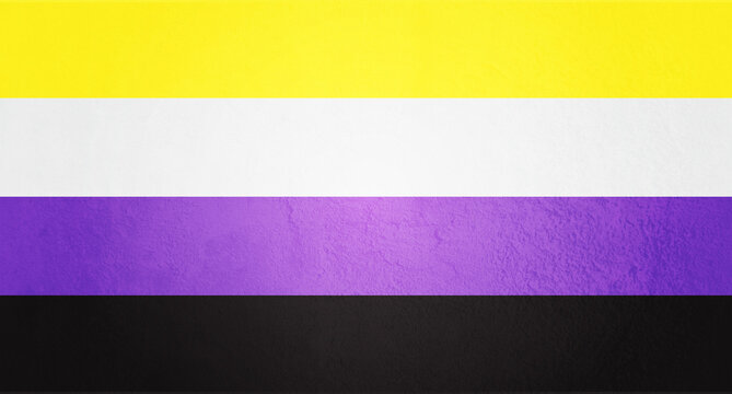 Nonbinary Flag banner over grunge texture