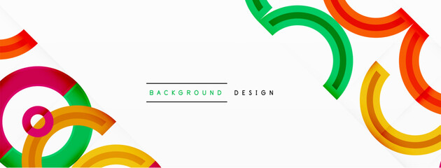 Circles are arranged in a grid pattern abstract background and feature a range of different colors, including shades of various colors. Template for wallpaper, banner, presentation, background