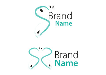 Fototapeta premium Butterfly logo in a hand drawn style