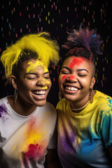 Obraz premium Queer youth engaging in fun and playful activities. Generative AI