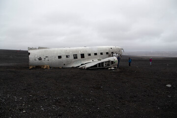 The landscape of Iceland's Famous Plane Crash Site