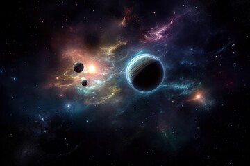 Obraz na płótnie Canvas Background of galaxy and stars -Ai