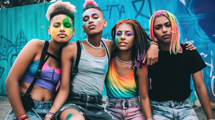 Queer youth engaging in fun and playful activities. Generative AI