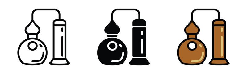 Distillery icon vector. Beer and brewing icons symbol in thin line, flat, and color style with editable stroke on white background. Vector illustration