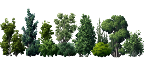 shrubs vector for architectural render
