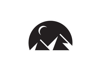 black mountain logo design modern simple symbol icon vector