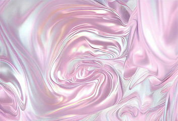 A pink and pink metallic texture surface abstract with swirls and waves. Generative AI