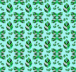 Colorful leaf seamless geometric shape beautiful pattern 