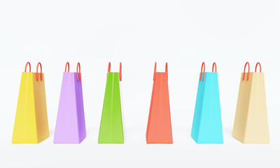 Paper multi-colored bags for shopping in stores