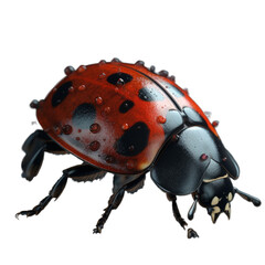 ladybug on white background transparent background cutout