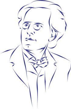 vector illustration portrait of classical music composer Gustav Mahler