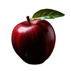 red apple  isolated on transparent background cutout	