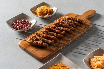 Stir-fried Cartilage Korean food dish meal Organ skewers Grilled lamb chops Lamb skewers Malatang