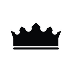 King crown silhouette icon on white background. Emblem and Royal symbols. Vector Illustration.