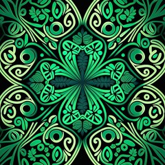 A green and black background with a pattern Created using generative AI tools