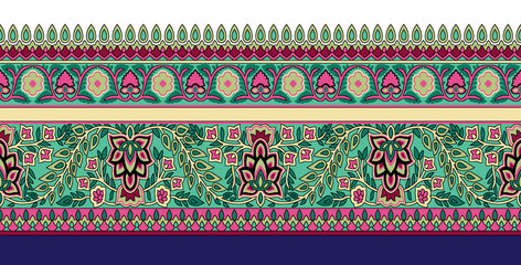 Seamless Paisley Indian Silky boder Abstract boder