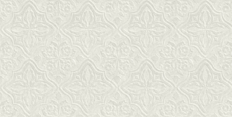 White paper texture with embossed floral pattern. Best for wedding design. - obrazy, fototapety, plakaty