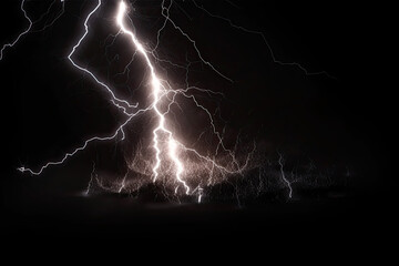 lightning thunder isolated created with Generative AI technology