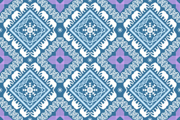 Ethnic Figure aztec embroidery style. Geometric ikat oriental traditional art pattern.Design for ethnic background,wallpaper,fashion,clothing,wrapping,fabric,element,sarong,graphic,vector illustration