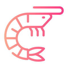 Shrimp gradient icon