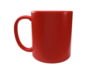 Isolated Tea or Coffee Mug Shot in Red Color.