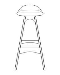 Bar stool perfect linear icon. Line art customizable illustration. Night club, drinking establishment, pub furniture. Vector isolated outline drawing.