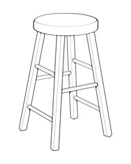 Bar stool perfect linear icon. Line art customizable illustration. Night club, drinking establishment, pub furniture. Vector isolated outline drawing.