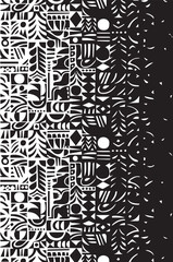 black and white pattern african background vector design